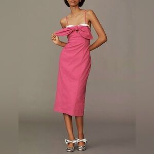 NWT! By Anthropologie Black & White Strapless Bow-Front Midi Dress - Large ☮️